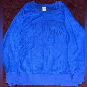 Vibrant Blue PINK Victoria's Secret Crew Neck